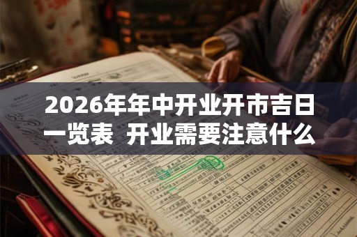 2026年年中开业开市吉日一览表  开业需要注意什么