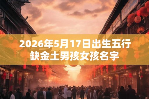2026年5月17日出生五行缺金土男孩女孩名字