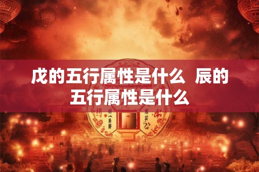 戊的五行属性是什么  辰的五行属性是什么
