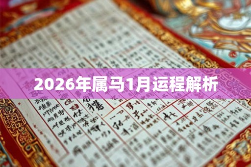 2026年属马1月运程解析