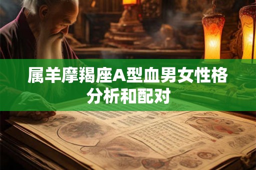 属羊摩羯座A型血男女性格分析和配对
