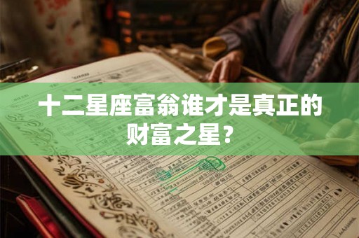 十二星座富翁谁才是真正的财富之星？
