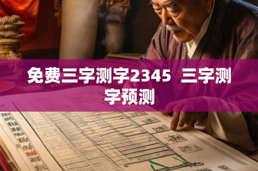 免费三字测字2345  三字测字预测