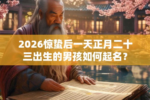 2026惊蛰后一天正月二十三出生的男孩如何起名？
