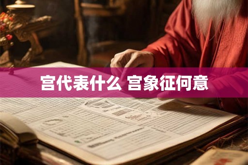 宫代表什么 宫象征何意