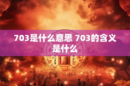 703是什么意思 703的含义是什么