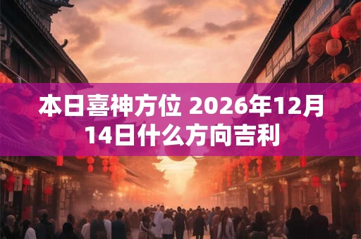 本日喜神方位 2026年12月14日什么方向吉利