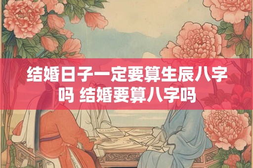 结婚日子一定要算生辰八字吗 结婚要算八字吗