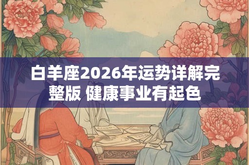 白羊座2026年运势详解完整版 健康事业有起色 白羊座2026年运势详解完整版 健康事业有起色