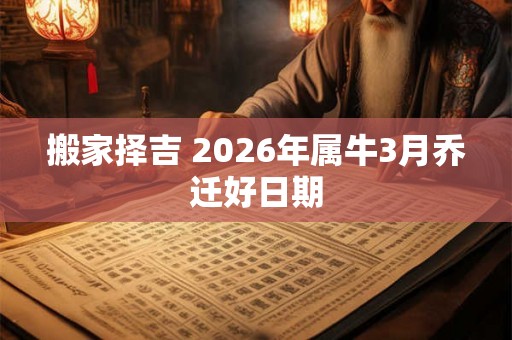 搬家择吉 2026年属牛3月乔迁好日期
