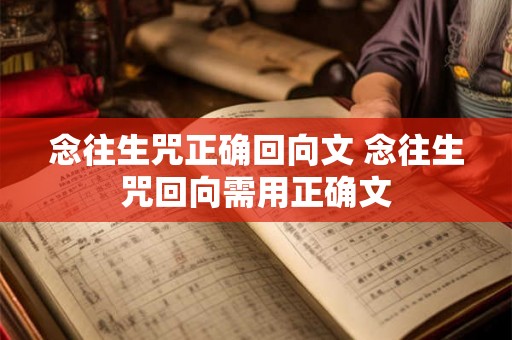 念往生咒正确回向文 念往生咒回向需用正确文