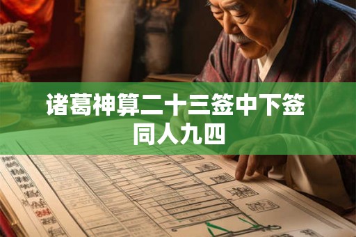 诸葛神算二十三签中下签 同人九四 诸葛神算二十三签中下签 同人九四