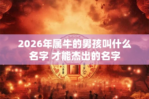 2026年属牛的男孩叫什么名字 才能杰出的名字 2026年属牛的男孩叫什么名字 才能杰出的名字