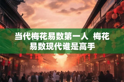 当代梅花易数第一人  梅花易数现代谁是高手