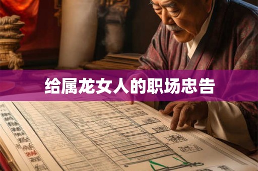 给属龙女人的职场忠告