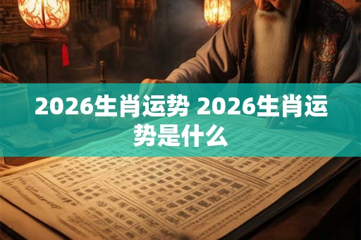 2026生肖运势 2026生肖运势是什么