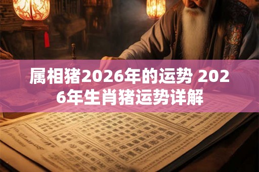 属相猪2026年的运势 2026年生肖猪运势详解