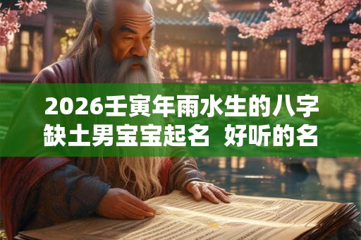 2026壬寅年雨水生的八字缺土男宝宝起名  好听的名字库