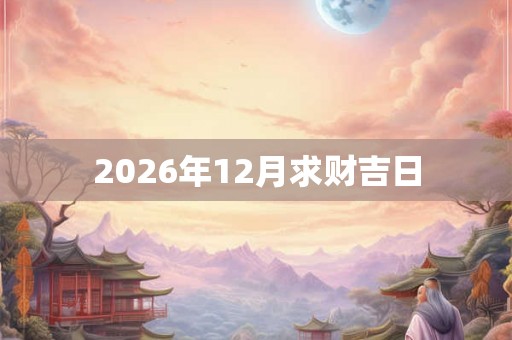 2026年12月求财吉日
