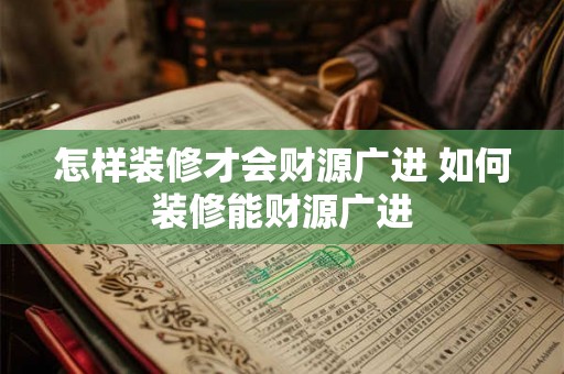 怎样装修才会财源广进 如何装修能财源广进 怎样装修才会财源广进 如何装修能财源广进
