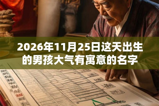 2026年11月25日这天出生的男孩大气有寓意的名字