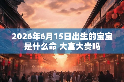 2026年6月15日出生的宝宝是什么命 大富大贵吗