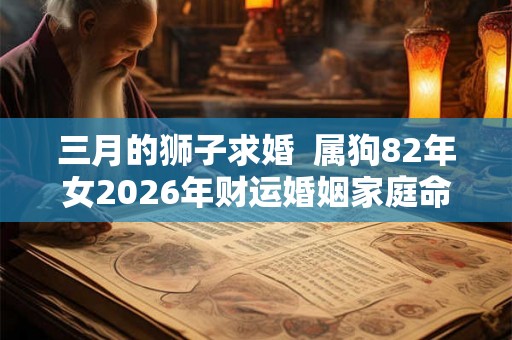 三月的狮子求婚  属狗82年女2026年财运婚姻家庭命运