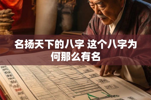 名扬天下的八字 这个八字为何那么有名