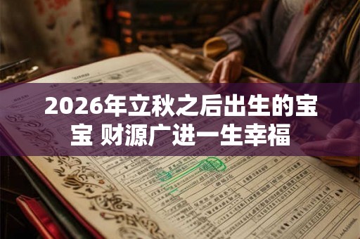 2026年立秋之后出生的宝宝 财源广进一生幸福