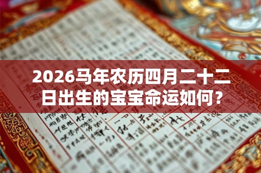 2026马年农历四月二十二日出生的宝宝命运如何？