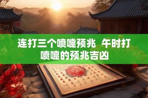 连打三个喷嚏预兆  午时打喷嚏的预兆吉凶