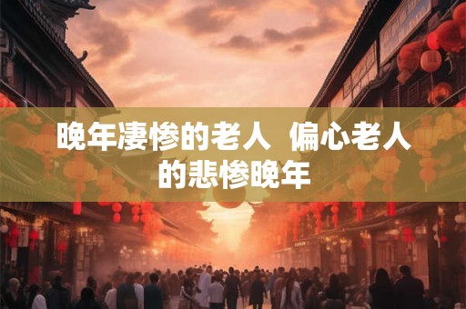 晚年凄惨的老人  偏心老人的悲惨晚年