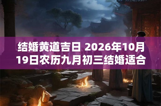 结婚黄道吉日 2026年10月19日农历九月初三结婚适合吗