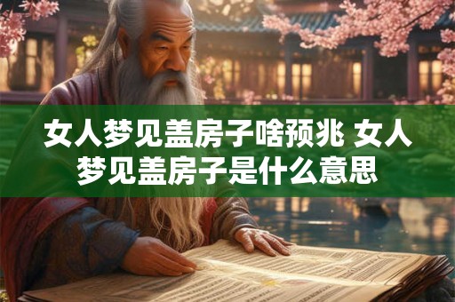 女人梦见盖房子啥预兆 女人梦见盖房子是什么意思