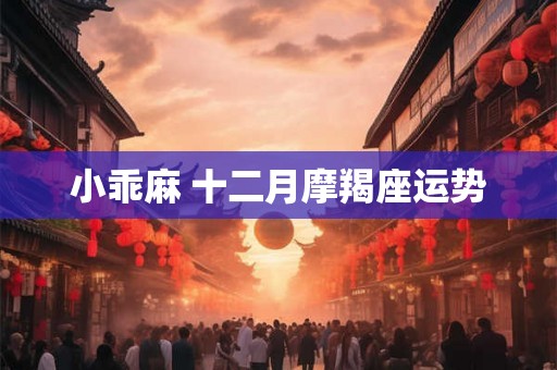 小乖麻 十二月摩羯座运势 小乖麻 十二月摩羯座运势