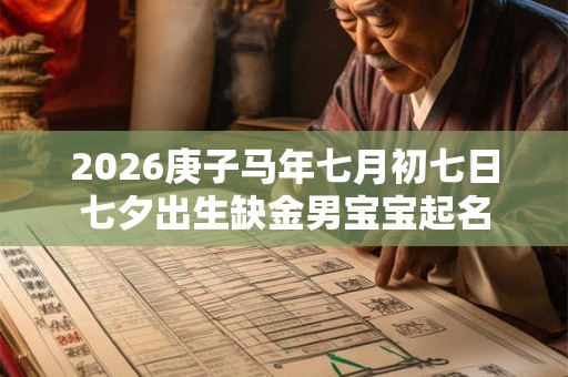 2026庚子马年七月初七日七夕出生缺金男宝宝起名