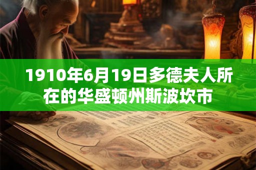 1910年6月19日多德夫人所在的华盛顿州斯波坎市