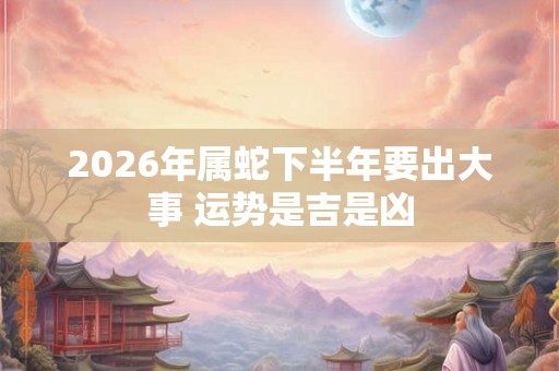 2026年属蛇下半年要出大事 运势是吉是凶