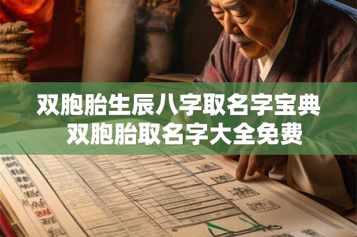 双胞胎生辰八字取名字宝典  双胞胎取名字大全免费
