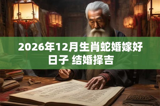 2026年12月生肖蛇婚嫁好日子 结婚择吉
