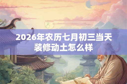 2026年农历七月初三当天装修动土怎么样
