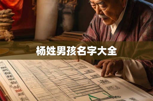 杨姓男孩名字大全