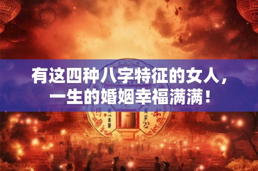 有这四种八字特征的女人,一生的婚姻幸福满满! 有这四种八字特征的女人,一生的婚姻幸福满满!