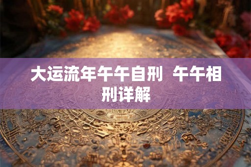 大运流年午午自刑 午午相刑详解 大运流年午午自刑 午午相刑详解