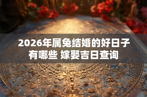 2026年属兔结婚的好日子有哪些 嫁娶吉日查询