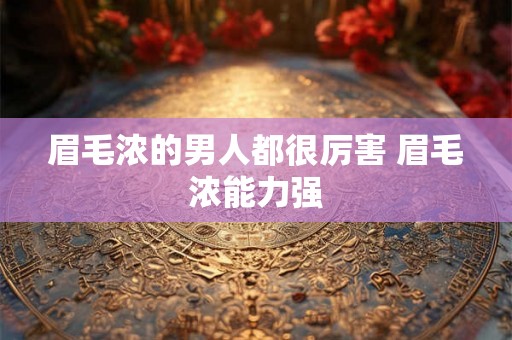 眉毛浓的男人都很厉害 眉毛浓能力强