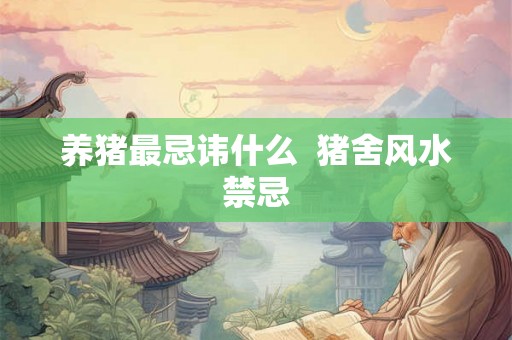 养猪最忌讳什么 猪舍风水禁忌 养猪最忌讳什么 猪舍风水禁忌