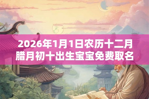2026年1月1日农历十二月腊月初十出生宝宝免费取名