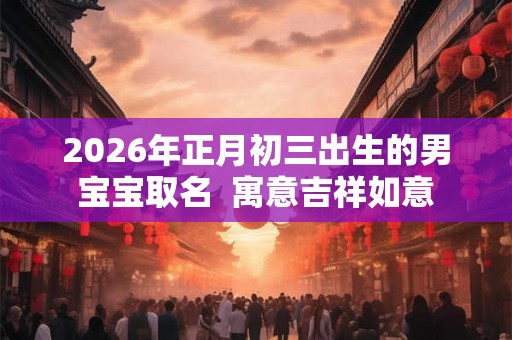 2026年正月初三出生的男宝宝取名  寓意吉祥如意