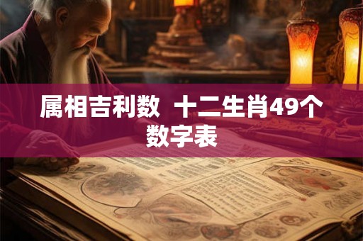 属相吉利数  十二生肖49个数字表